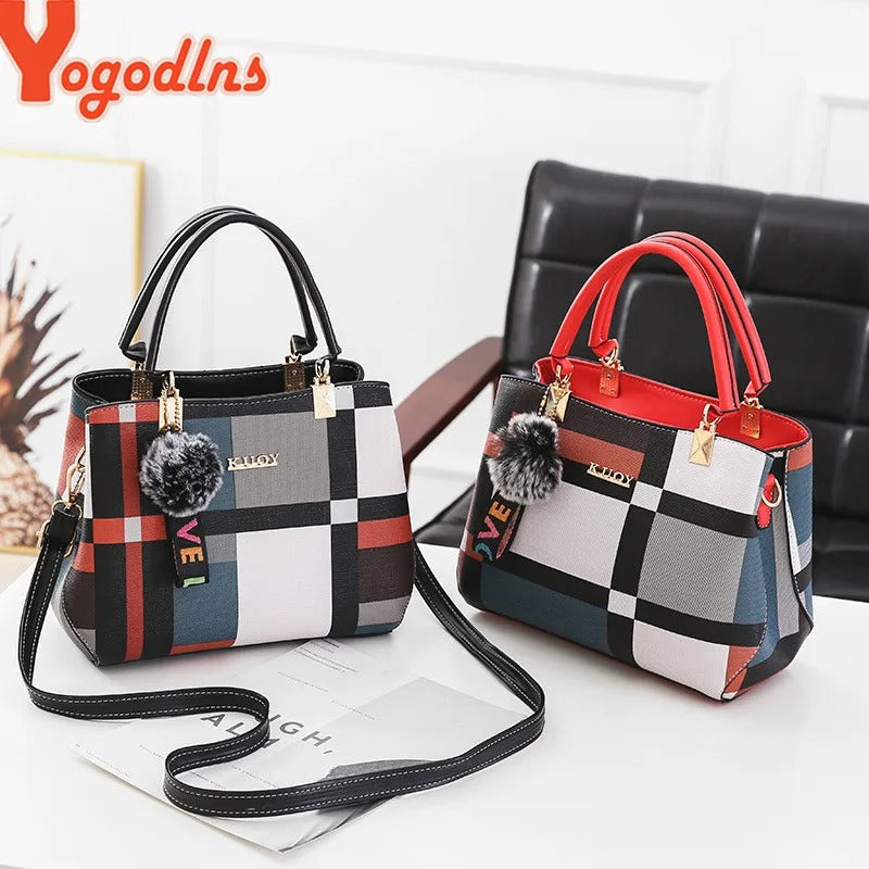 New Luxury Handbag Women Stitching Wild Messenger Bags Designer Brand Plaid Shoulder Bag Female Ladies Totes