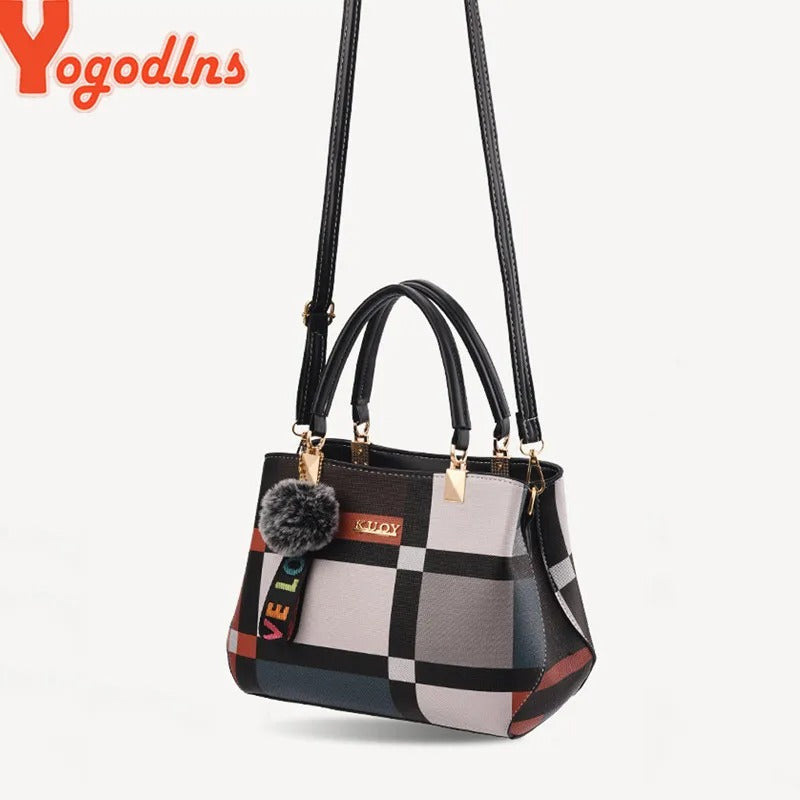 New Luxury Handbag Women Stitching Wild Messenger Bags Designer Brand Plaid Shoulder Bag Female Ladies Totes