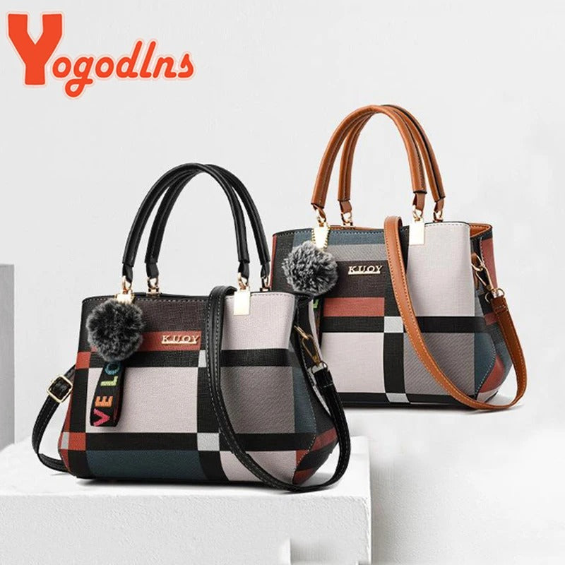 New Luxury Handbag Women Stitching Wild Messenger Bags Designer Brand Plaid Shoulder Bag Female Ladies Totes