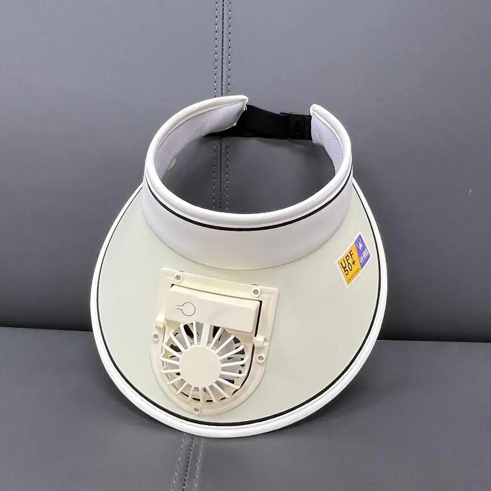 Fashion Outdoor Sun Protection Hat Summer Large Brim USB Charging Fan Sun Visor for Men and Women