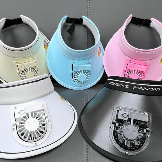 Fashion Outdoor Sun Protection Hat Summer Large Brim USB Charging Fan Sun Visor for Men and Women